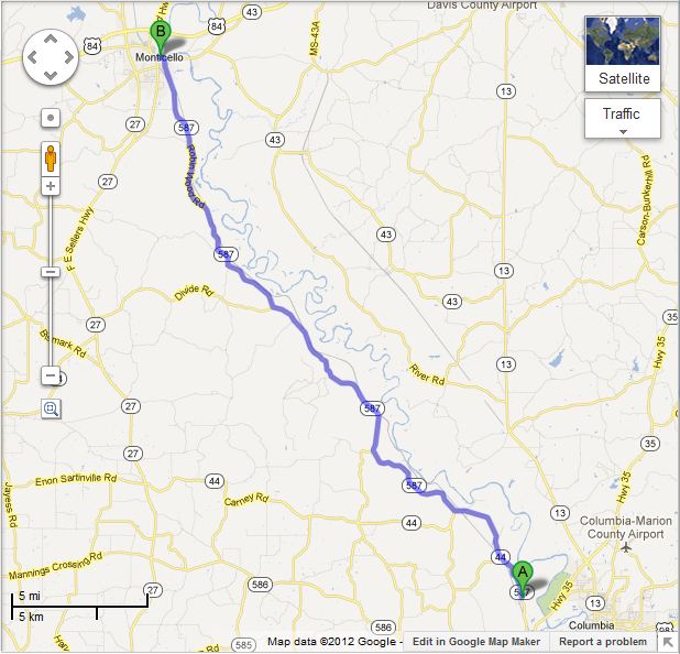 MS Hwy-587 between Columbia, MS and Monticello, MS | TheGoodRoads